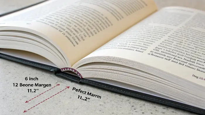 Diagram showing inside (gutter) margin in a perfect bound book