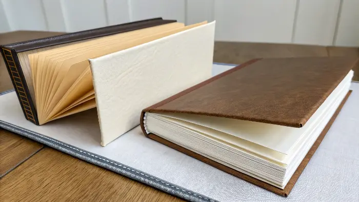 Close-up of high-quality book cover paper with texture