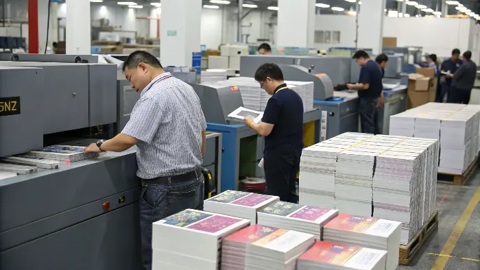 Close-up of a high-quality printed page from a Chinese book manufacturer