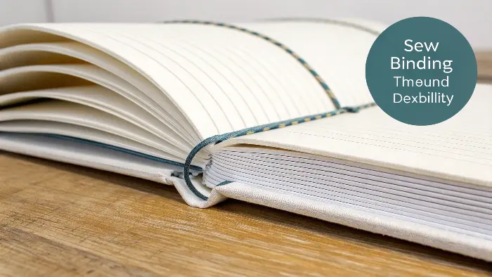 Image showing the stitched spine of a Smyth sewn book