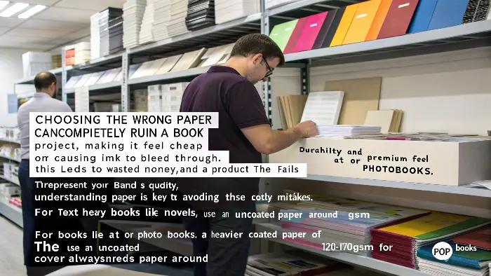 A stack of different paper types for book printing