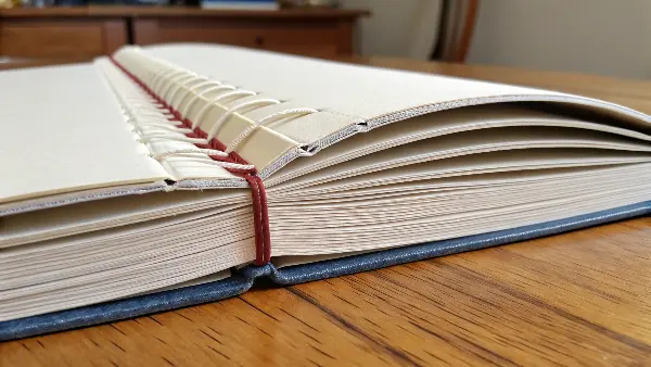 An illustration comparing the structure of a human spine to a book spine, showing vertebrae and pages.