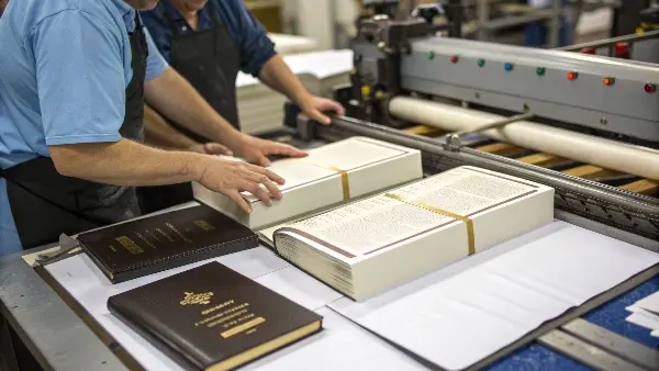 A close-up of a beautifully crafted religious book showing the gilded edges and leather cover.