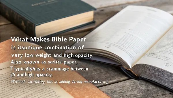 A person holding a Bible open, showing the thin, opaque pages.
