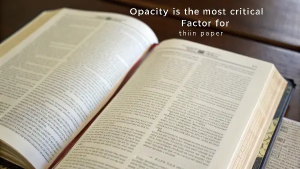 A side-by-side comparison of a low-opacity page with show-through and a high-opacity page.