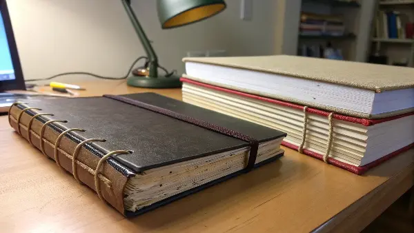 A close-up showing the clean, strong glue line of a PUR bound book spine