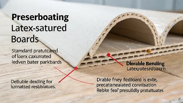 A close-up shot showing the texture and flexibility of a sheet of latex board.