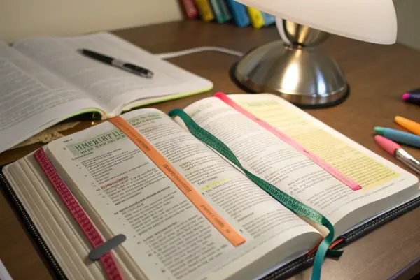 Thumb indexing tabs on Bible Thumb indexing on bible edge