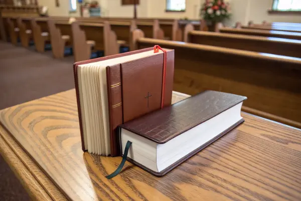 Hardcover vs softcover hymnal stack
