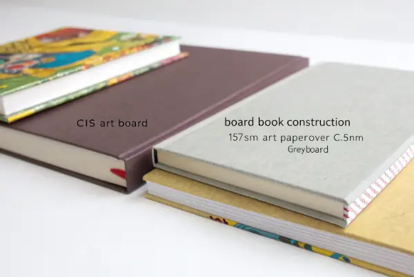 Stacks of thick greyboard and art paper in factory